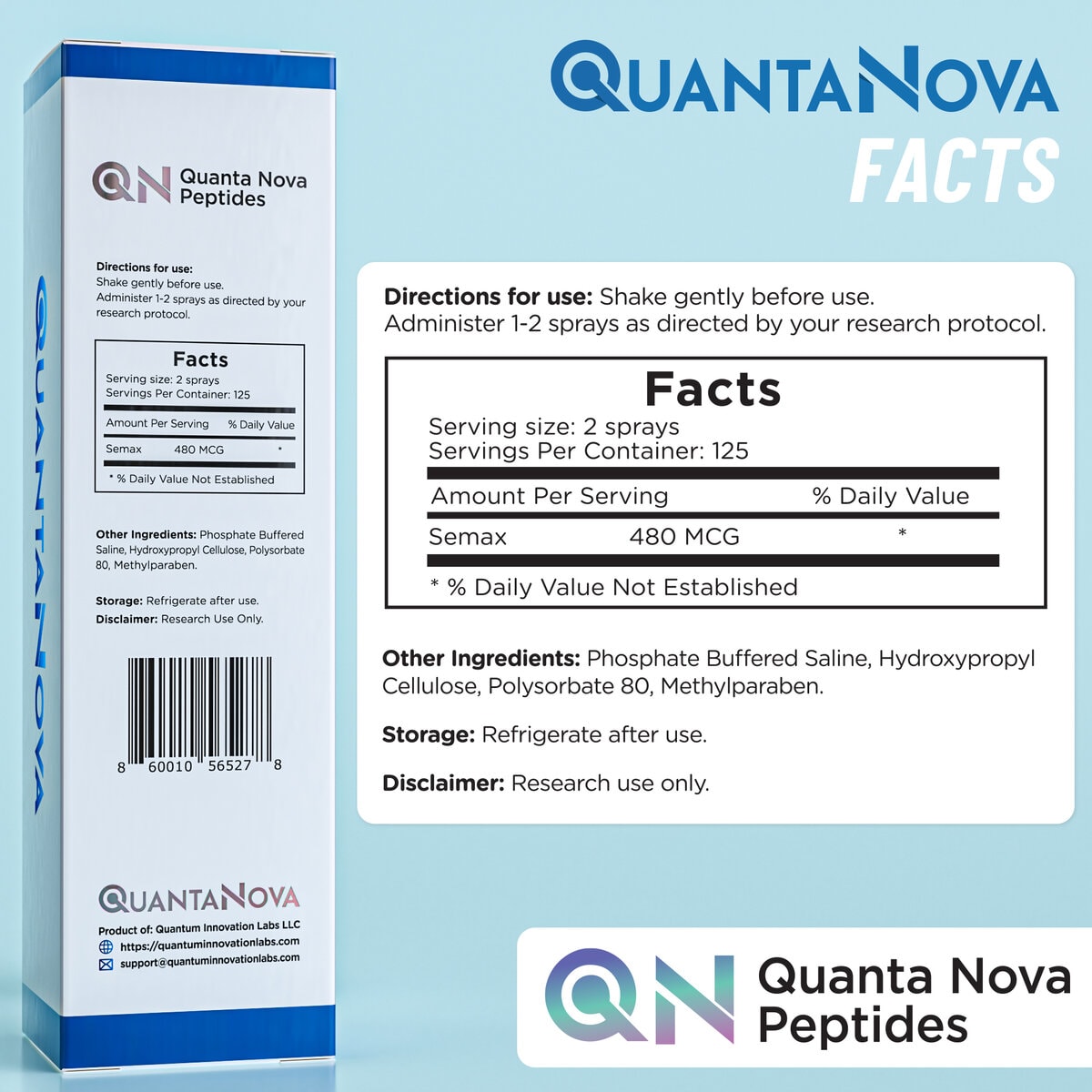 Semax Nasal Spray | 240 mcg per Spray | 250 Sprays | 30 ml