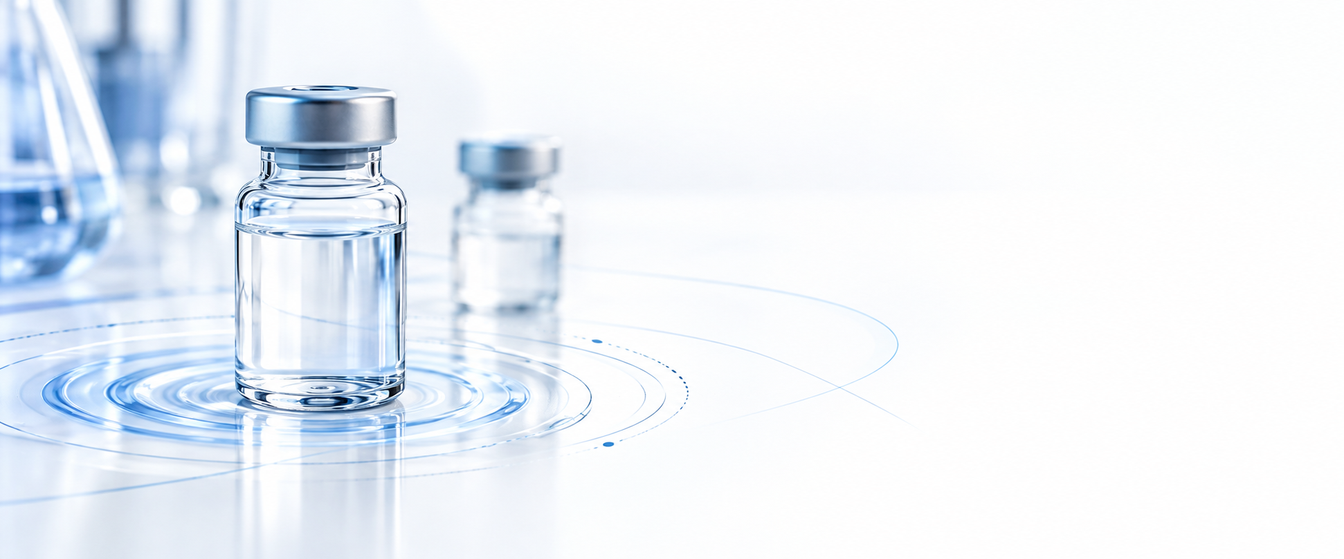 Illustrated laboratory vials for the bacteriostatic water guide